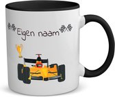 Akyol - formule 1 met eigen naam - koffiemok - theemok - zwart - Sport - formule 1 fans - liefhebber - cadeau - verjaardag - geschenk - gepersonaliseerde mok - jongens en meisjes - 350 ML inhoud