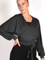 Namastae® Kimono dames | Kimono vest | Yoga kimono | Lange mouw | Zwart | Maat XS/S