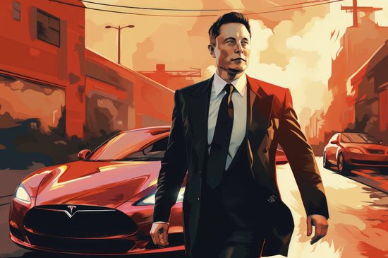 Elon Musk Poster | Tesla | CEO Poster | Poster Elon Musk | Pop Art | Woondecoratie | 71x51cm | Geschikt om in te Lijsten