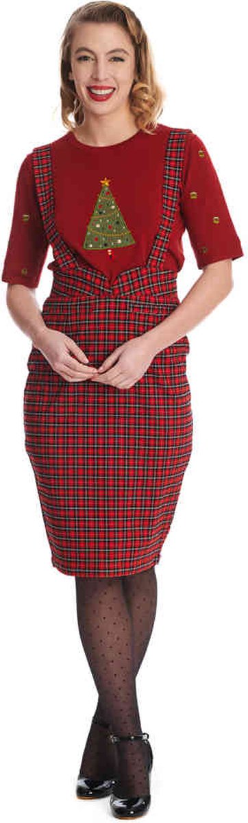 Banned - Holiday Candy Red Kokerrok - S - Rood