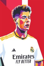 Arda Guler Poster | Voetbal Affiche | Affiche Pop Art | Real Madrid | 51x71cm | Décoration murale | Affiche murale | Convient pour l'encadrement