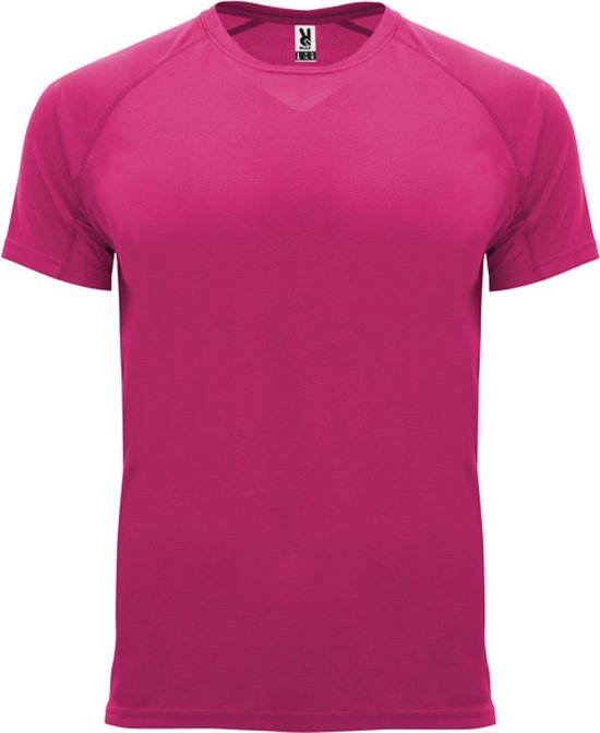 Fuchsia Unisex Sportshirt korte mouwen Bahrain merk Roly maat L