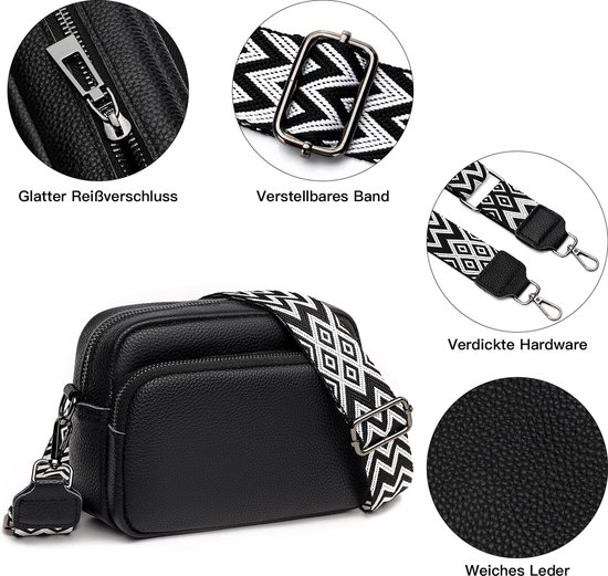 Geweo Crossbody Bag - Sac à bandoulière - Sac crossbody - Sac de téléphone - Klein sac à main pour femme - Zwart