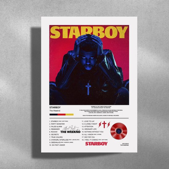 The Weeknd Starboy - Poster métal 30x40cm