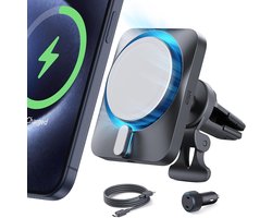 ESR Magnetische Telefoonhouder Auto Ventilatierooster | 15W Draadloos Opladen | Compatibel met MagSafe | CyroBoost Technologie tegen Oververhitting | Grijs