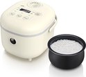 Geepas, Rijstkoker 0,6 l met stoom, 350 W, anti-aanbaklaag, automatische keuken, gemakkelijk te reinigen, bescherming tegen hoge temperaturen, voor gezonde rijst en stoom, levensmiddelen en groenten