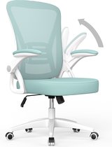 Chaise de bureau - Chaise ergonomique BIGZZIA - Fauteuil avec accoudoir rabattable à 90° - Support lombaire - Hauteur réglable Vert