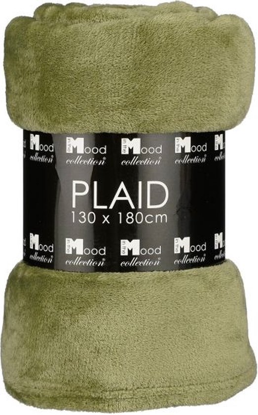 In The Mood Collection Famke Fleece Plaid – L180 x B130 cm – Lichtgroen