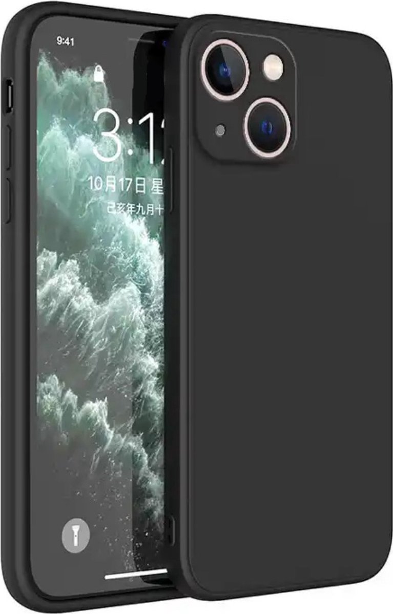 iPhone 15 Hoesje - Zwart - Siliconen Case - Back Cover - Telefoonhoesje - OXILO