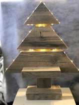 Kerstboom met verlichting - Steigerhout Decoratieve kerstboom - 38 cm - Steigerhout - old look , geen bouwpakket - excl. decoratie - incl. verlichting