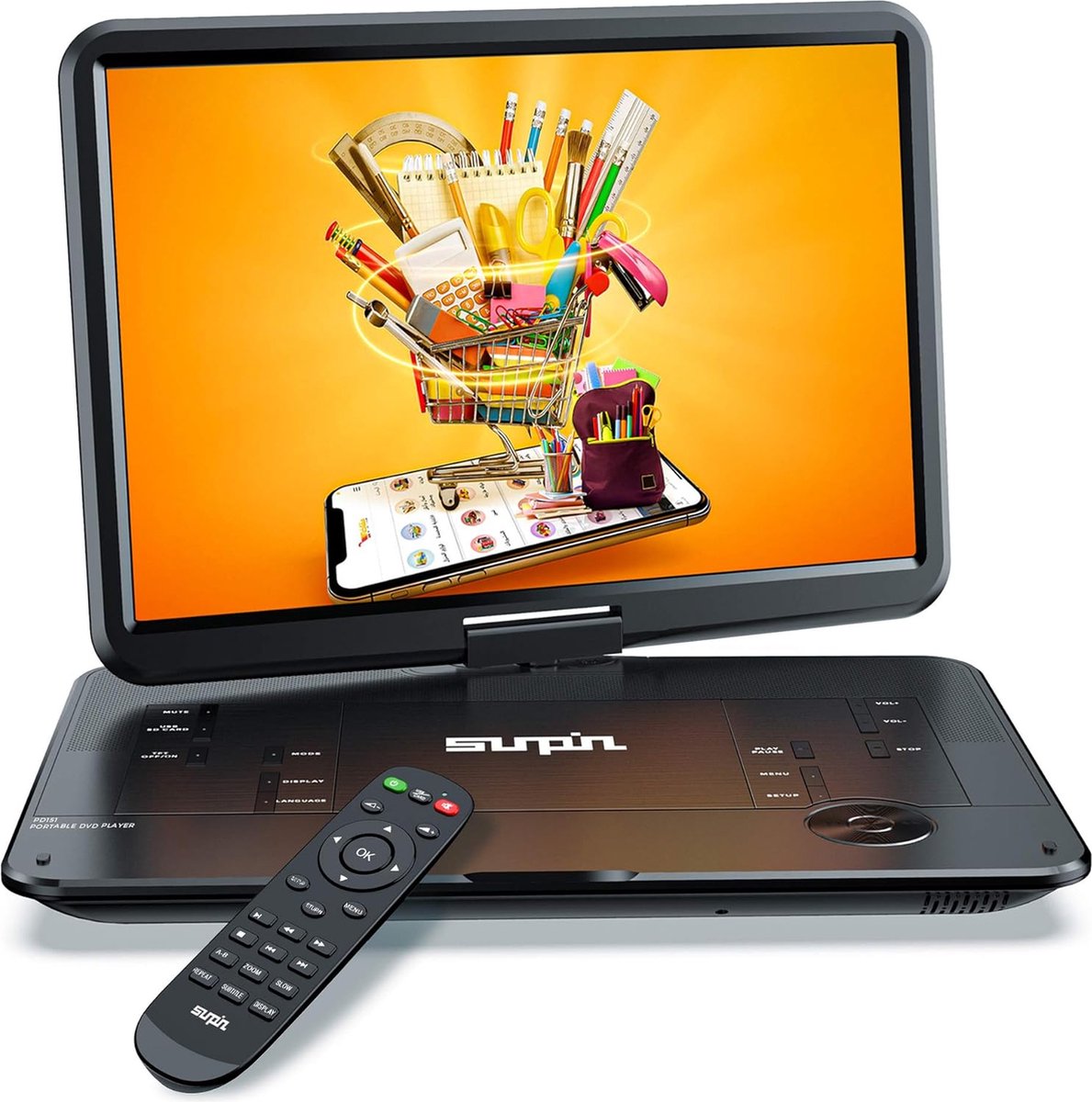 Lecteur DVD portable YOTON 12,5 avec écran rotatif HD 10,5 pour voiture  et Enfants