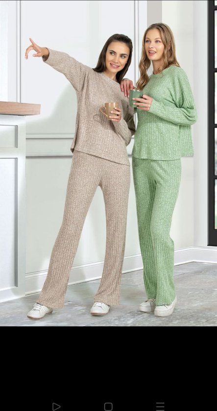 Damespyjama, lang, warm, fleece pyjama dames-huispak, behaaglijk