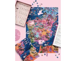 Puzzel Spanje - wijnkaart Spaanse wijngebieden - legpuzzel 1000 stukjes - wijnliefhebber