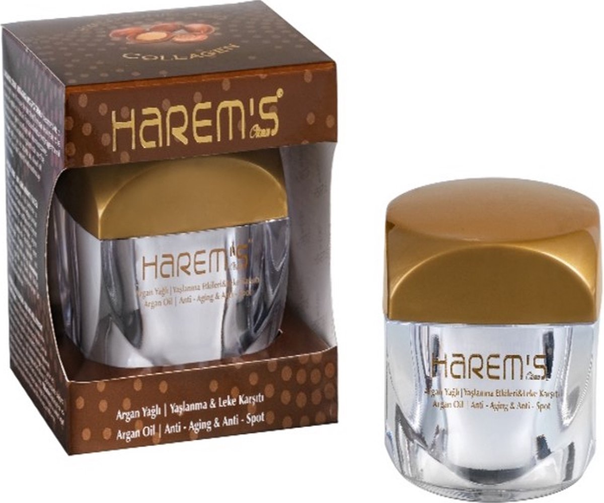 Harem's Argan oil Anti aging & Anti spot cream - Face And Decollete cream - collagen - hyaluronic acid