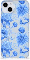 TPU Case voor Geschikt voor iPhone 15 Flowers Blue