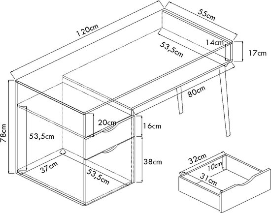 Homgoday Led-bureau, computertafel, schrijftafel, schoolbureau