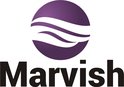 Logo van Marvish met een paarse cirkel en golven.