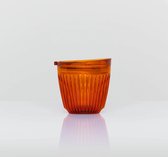 HuskeeRenew & Lid - Tasse à café refermable à Go - Petite - 6oz/18cl - Oranje Transparent