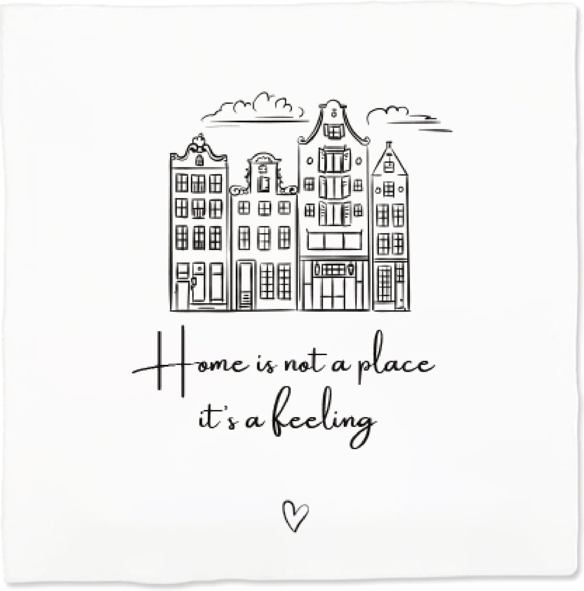 Jots Tegeltje met de tekst Home is not a place - decoratietegel - cadeau - woonaccessoires - 13x13cm zwartwit