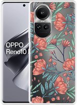 Cazy Hoesje geschikt voor Oppo Reno10 Pro 5G Poppy Roses