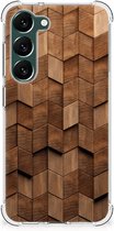 Stevig Telefoonhoesje geschikt voor Samsung Galaxy S23 Plus Wooden Cubes