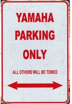 Metalen Wandbord Yamaha Parking Only - 20 x 30 cm