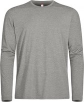 Clique 3 pack Spun Dye T-shirt met lange mouwen Grijs-melange maat 3XL