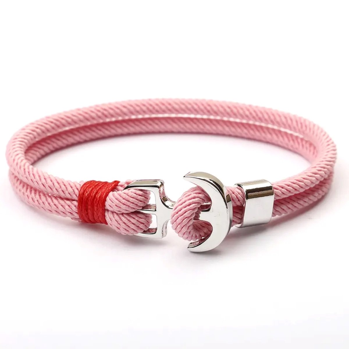 Walletstreet Rope Chain Anker Armband – Roze-Marine Armband 21 cm-voor mannen en vrouwen-Kerstcadeau-Ideale geschenk