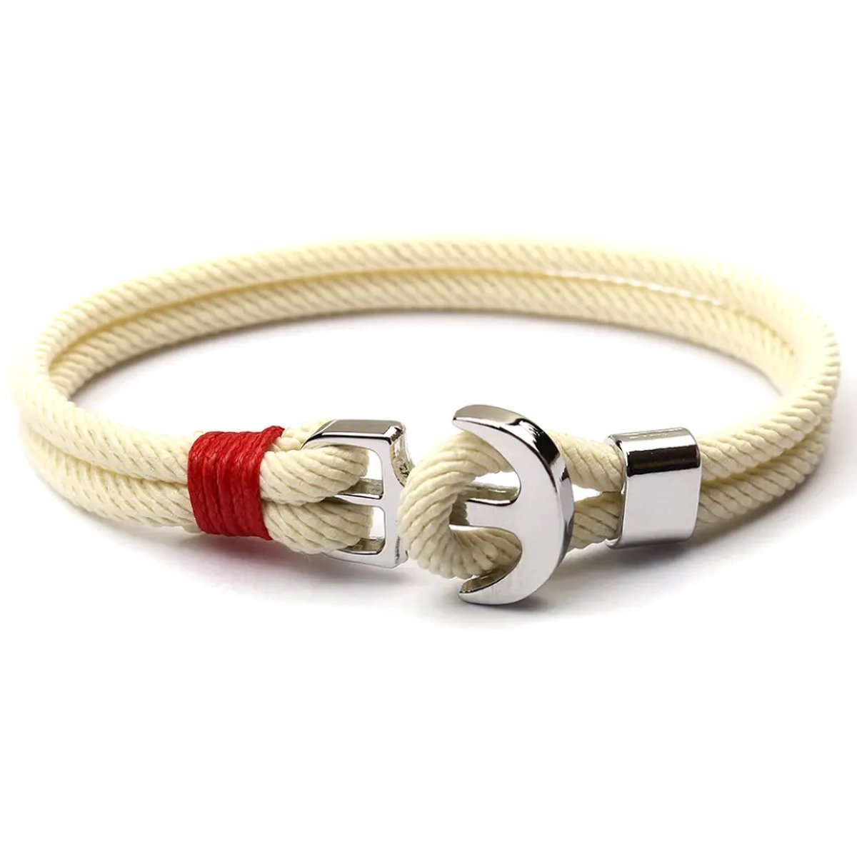Walletstreet Rope Chain Anker Armband – Beige-Marine Armband 21 cm-voor mannen en vrouwen-Kerstcadeau-Ideale geschenk