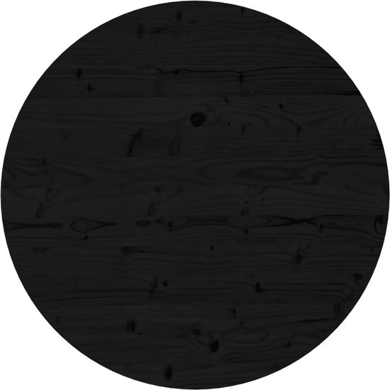 vidaXL - Tafelblad - rond - Ø80x3 - cm - massief - grenenhout - zwart