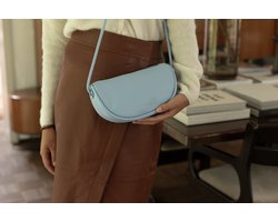 Monk and Anna - Mitsu Schoudertas Dames • Blauw Sky - 23 x 6,5 x 13 cm