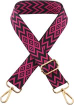 Bag strap geometrisch - goud metaal - schouderband - tassenriem - tasriem- schouderriem - zwart roze - Tas hengsel - Tassen band - cameratas band - cross body - verstelbare riem - bag belt - handtas bandje