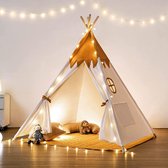 Tipi Tent voor Kinderen met Lichtketting-met gevoerde deken en lichtketting, kindertent voor kamer- Kerstcadeau