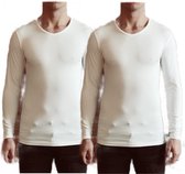 Dice mannen Longsleeve shirts V-hals 2-stuks wit maat XXL