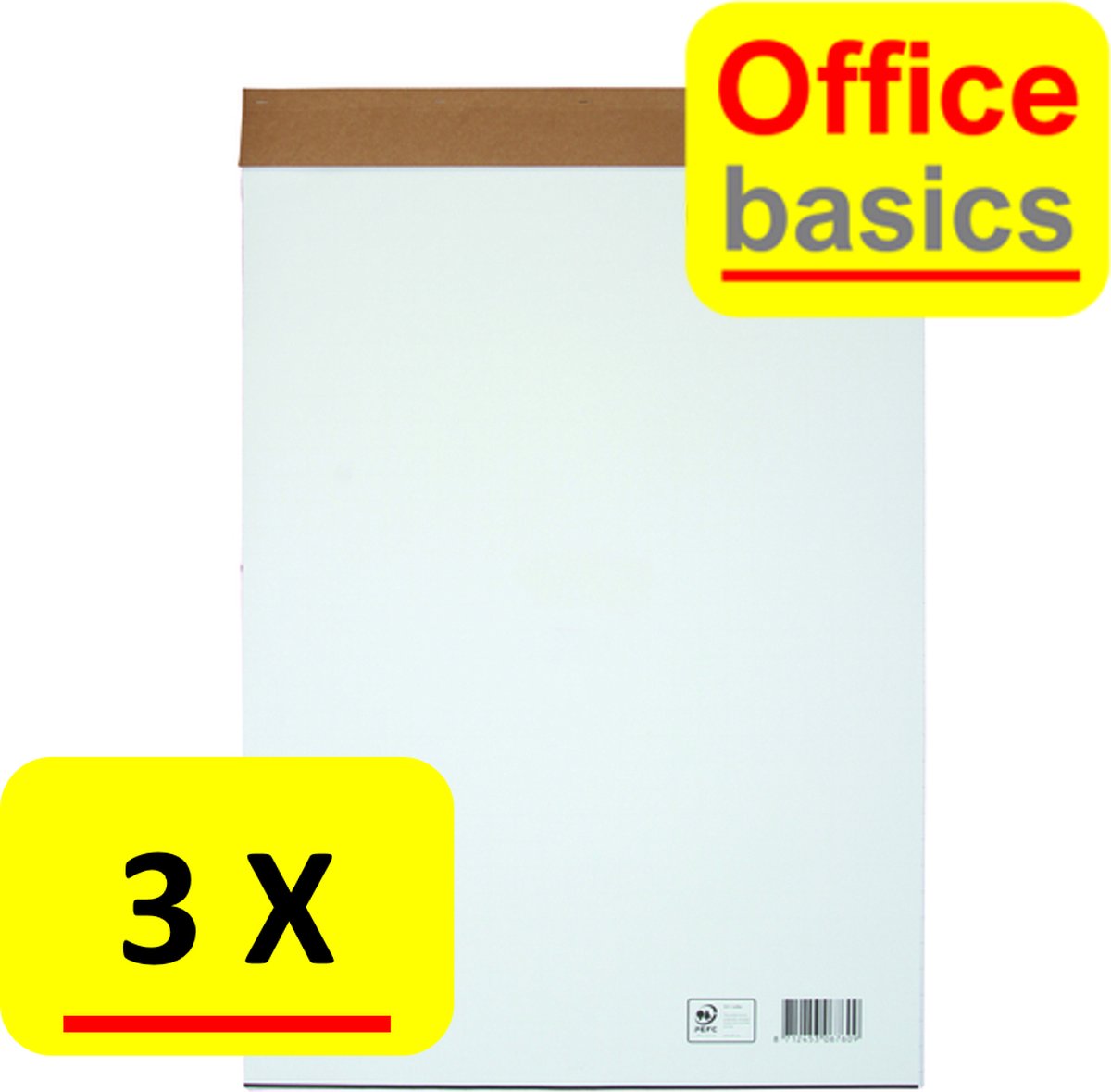3 x Flipoverpapier Basic - 65x95cm - 40 vel - ongevouwen