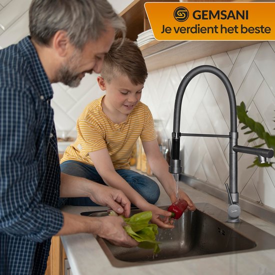 Gemsani Ultimate Robinet flexible - Robinet de cuisine avec bec
