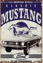 Metalen Wandbord Classic Ford Mustang - 20 x 30 cm