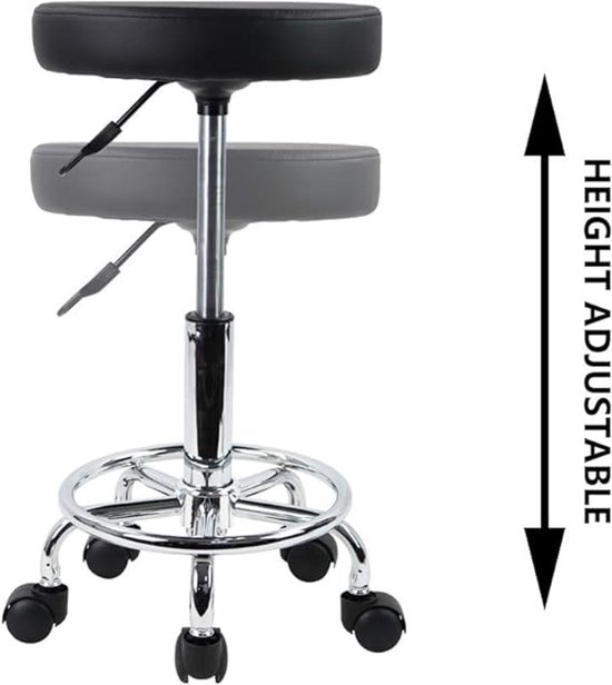 tabouret à roulettes - Tabouret à Roller avec repose-pieds Tabourets de Office réglable en hauteur