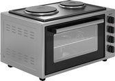 Wiggo WMO-E4562H(G) - Vrijstaande oven met kookplaat 2000W - 45 liter - Rvs