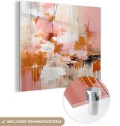 Tableau sur verre 90x90 cm - Tableau abstrait sur verre - Photo sur verre - Tableau salon - Peintures chambre - Décoration chambre plaque de verre - Décoration Décoration murale tableaux sur verre - Décoration murale - Décoration rose salon