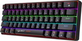 HXSJ V900 - Clavier Gaming Mécanique Filaire RVB - QWERTY - 61 Touches - Switch Blue - Zwart