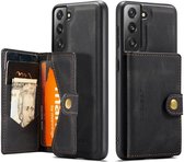 Coque CaseMe JH-01 adaptée au Samsung Galaxy S22 Plus | Couverture arrière avec porte-carte magnétique | Housse de protection Porte-carte Dos | 4 cartes et factures | Noir