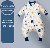 Winter Baby Slaapzak met Benen - Ruimteschip - Navy - 3.5 TOG - baby height 100-110cm - Lange mouwen - Afneembare Mouw - Jumpsuit - Pajamas - Jongens - Kinderen - 2 jaar - Gift - Cadeau