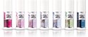 Zeven flessen L'Oréal Colorista Spray in verschillende kleuren: Hot Pink, Pink Hair, Lavender Hair, Grey Hair, Pastel Blue, Mint Hair, Teal Hair.