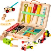 Boîte à outils en bois Enfants, Simulation 1:1, assemblage d'écrous à vis, Ensembles de jeux de Construction à démonter, jeu de rôle (en bois)