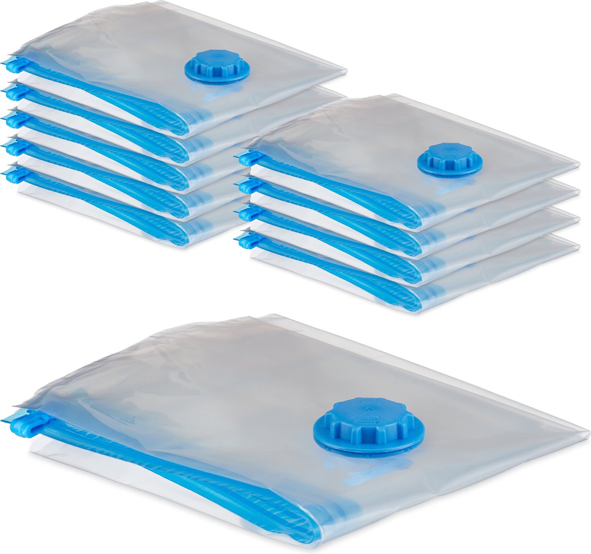vacuümzakken kleding - set van 10 - 60 x 80 cm - reis - herbruikbaar - met ventiel