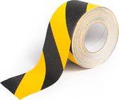 Anti slip tape - Zwart/geel - 100 mm breed - Veiligheidstape - Rol 18,3 meter