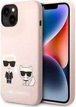 Karl Lagerfeld KLHMP14MSSKCI hoes voor iPhone 14 Plus 6,7 "hardcase lichtroze silicone Karl & Choupette