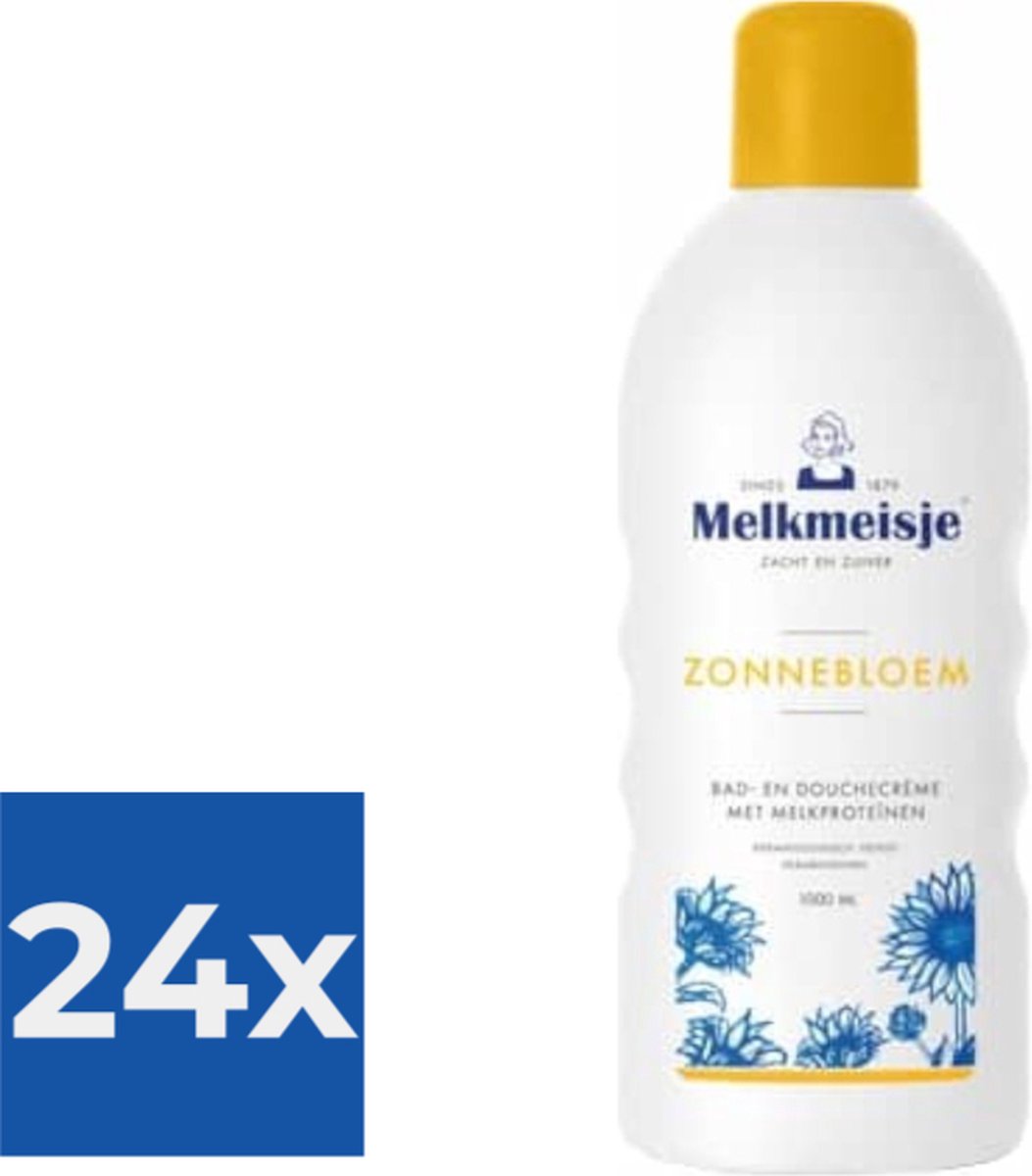 Melkmeisje Bad & Douche Zonnebloem - 1000 ml - Douchecrème - Voordeelverpakking 24 stuks