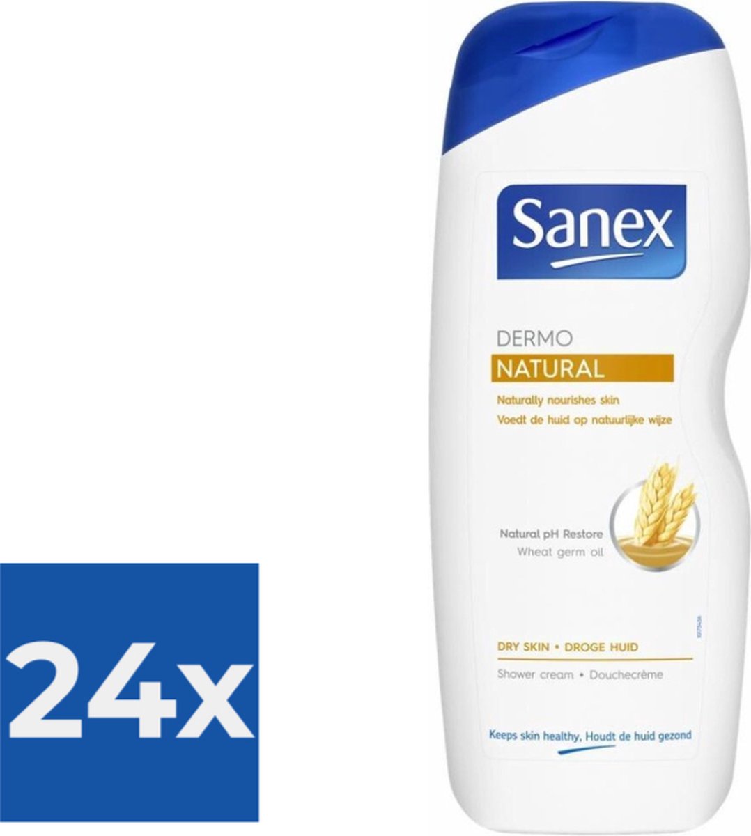Goedkoopste Sanex Douchegel - Dermo Natural 650 ml - Voordeelverpakking 24 stuks